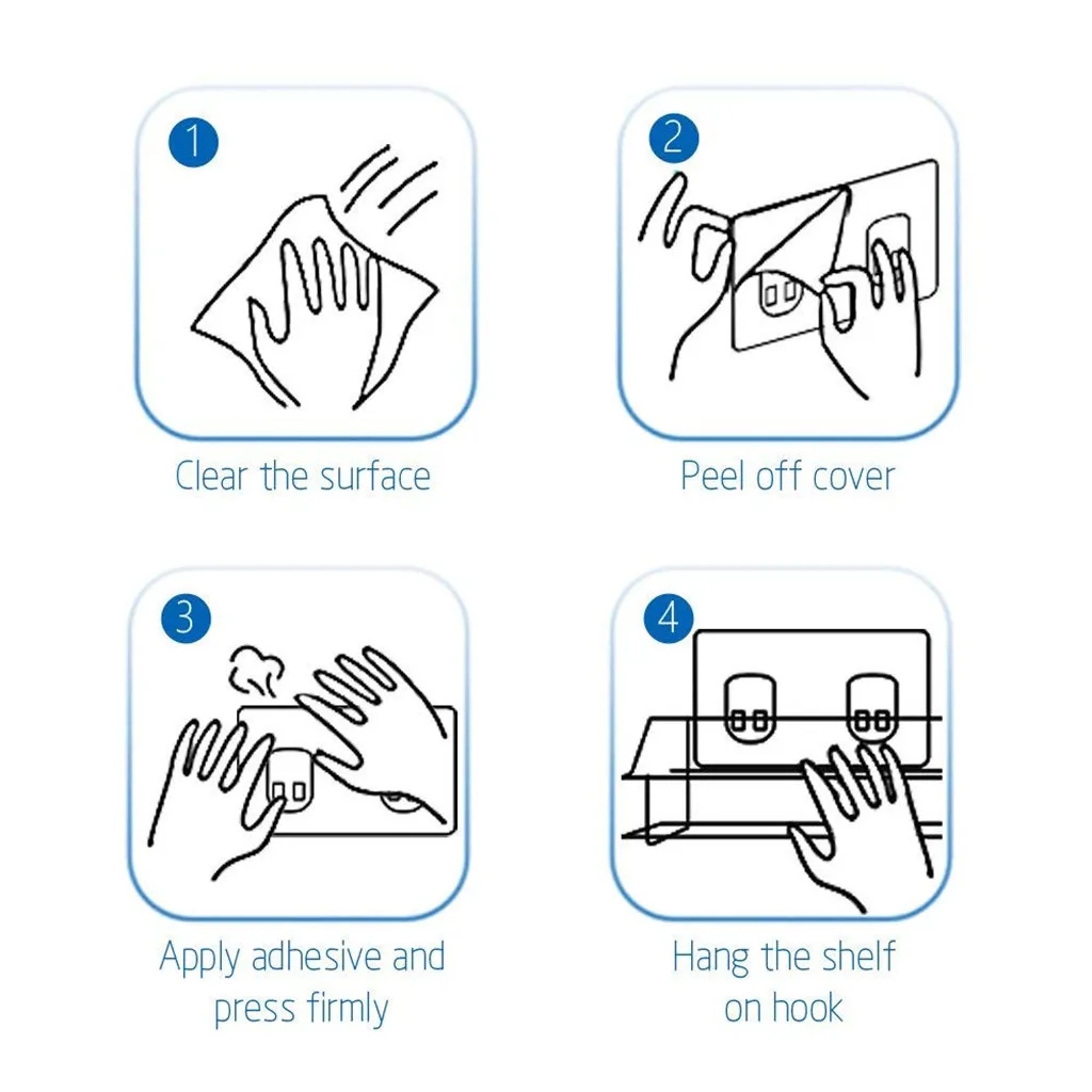 

Bathroom Shelf Shower Storage Rack Rustproof Kitchen Rack Shower Caddy 2-Pack Adhesive Bathroom Storage Shelf Organizers K530