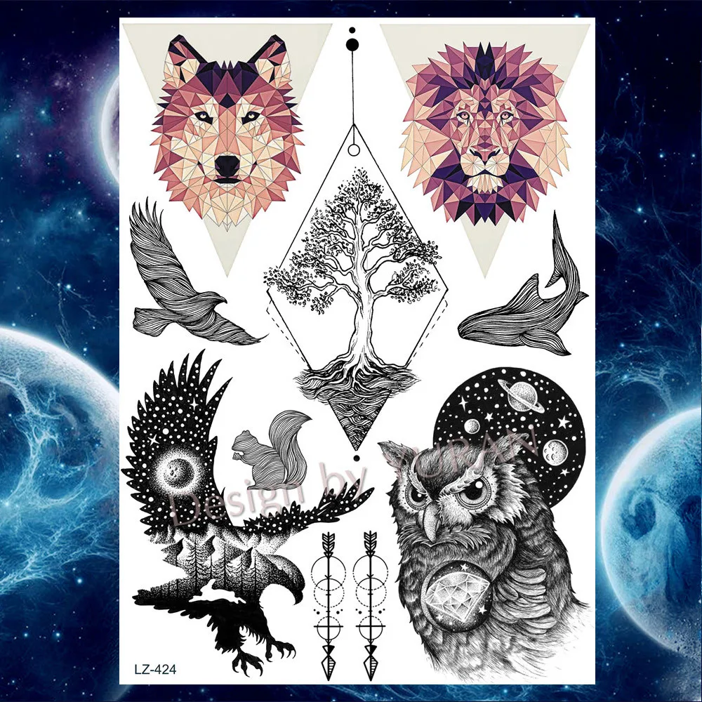 YURAN Black Waist Jellyfish Ocean Mandala Flower Tattoos Stickers Women Men Custom Tattoo Temporary Body Arm Fake Tatoos Paste | Красота и