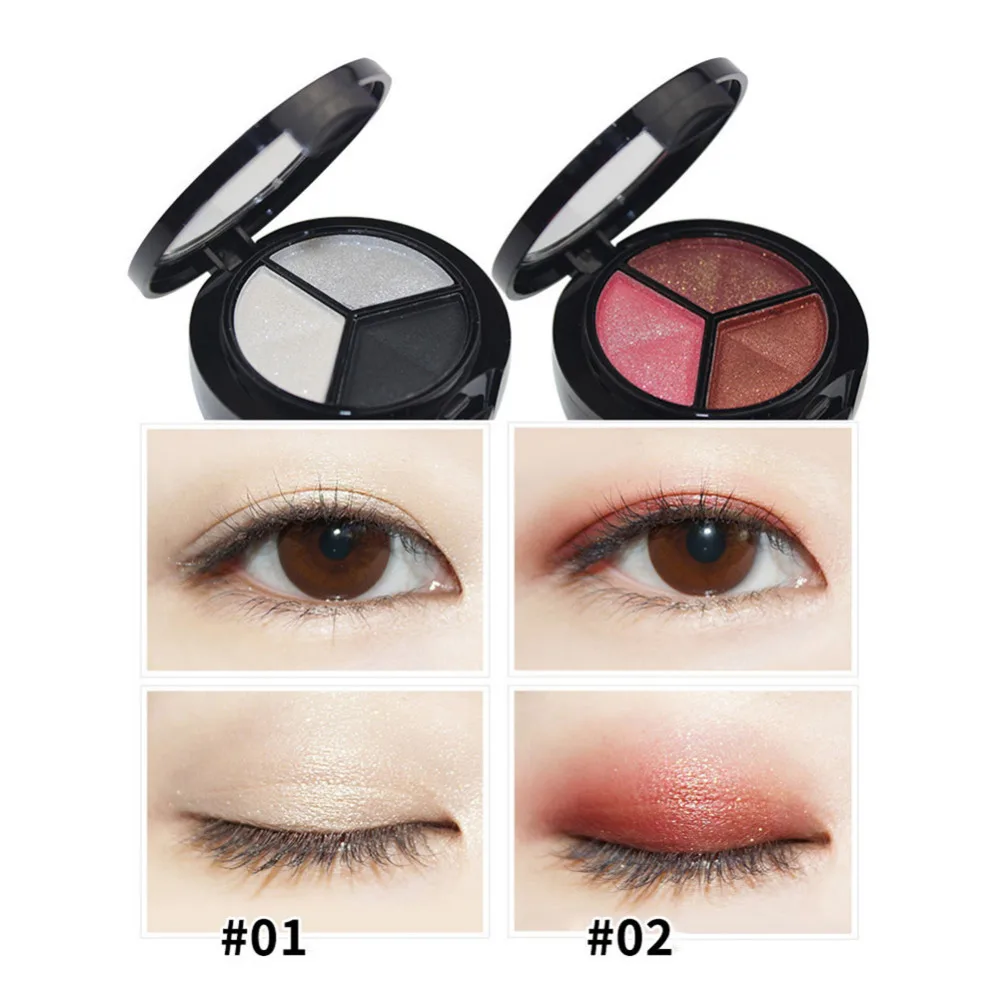 3 цвета Тени для век Палитры Смоки матовые тени Макияж инструмент