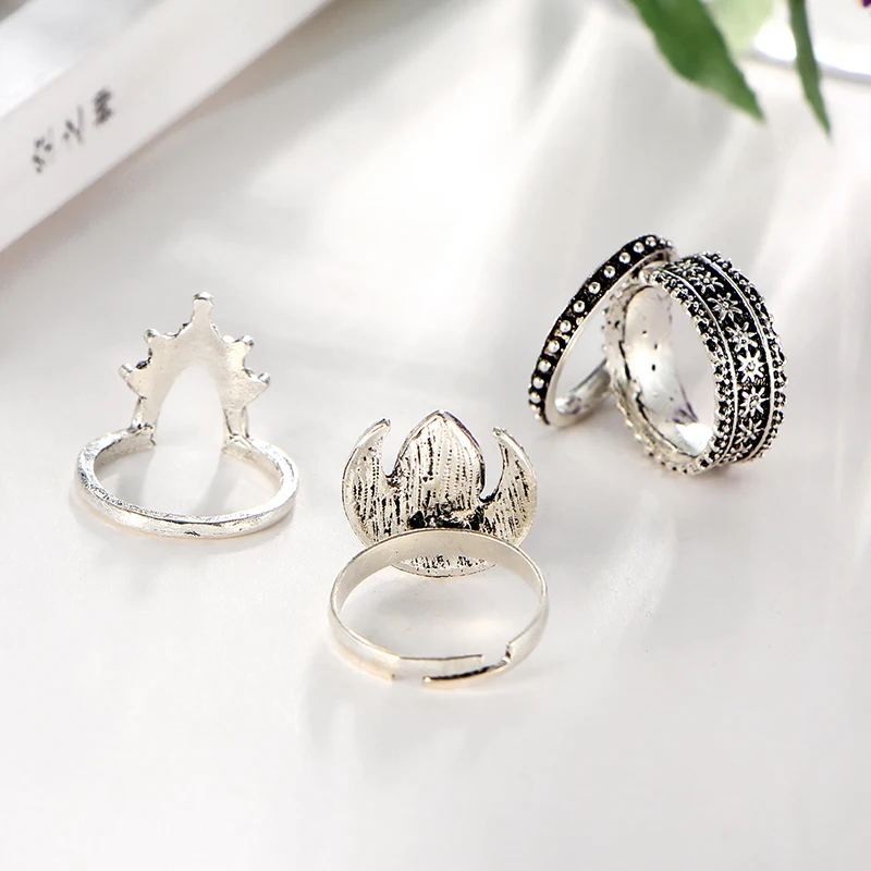 4 шт. женские кольца в форме полумесяца|knuckle ring set|ring setrings set for women |