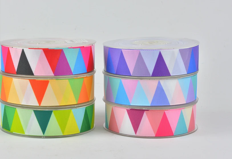 PPCrafts 3/8 &quot10 мм Grosgrain лента с принтом треугольник для поделок своими руками Hairbow