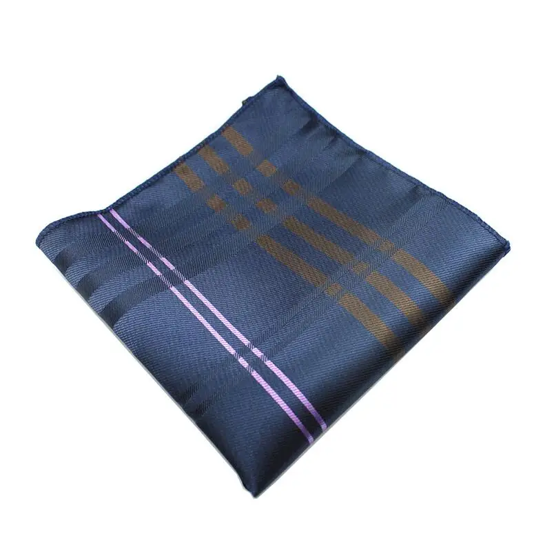 Клетчатые шелковые тканые носовые платки с узором пейсли Hanky мужские деловые повседневные квадратные карманы платок свадебные носовые платки - Цвет: 01