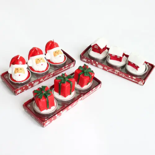 3 шт. новые рождественские подарки ароматические свечи Санта Клаус Снеговик