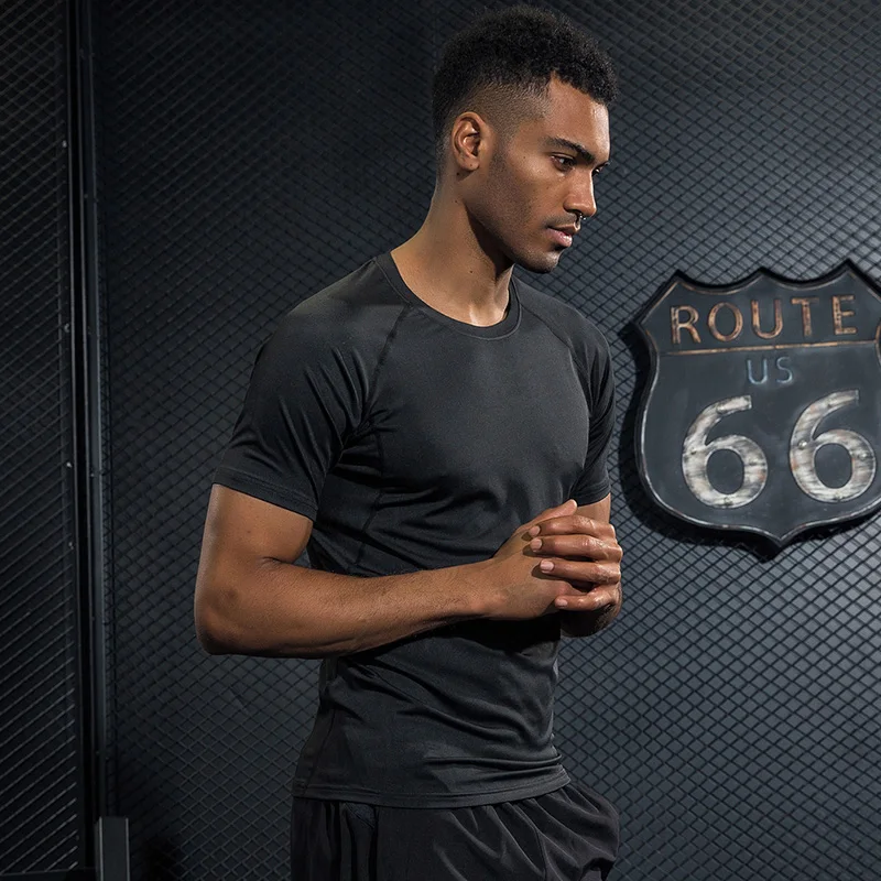 2019 gymnastics shirt sports t-shirt fitness men running men's training T-shirt | Спорт и развлечения