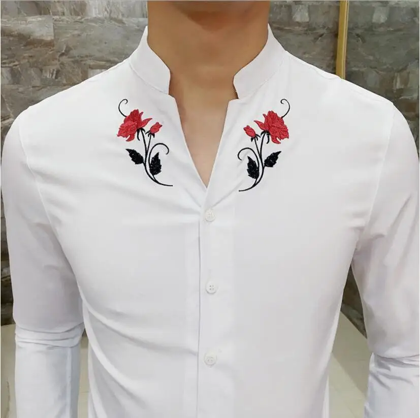 2019 крутые весенние модные рубашки с цветочным принтом для мужчин Повседневная