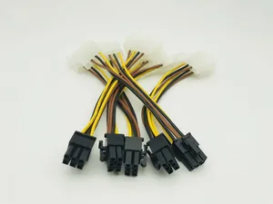 5 шт. PCI-E 6Pin мама к Molex 4pin x2 сплиттер SATA кабель питания PCI Express удлинительные кабели 15 см для майнинга BTC