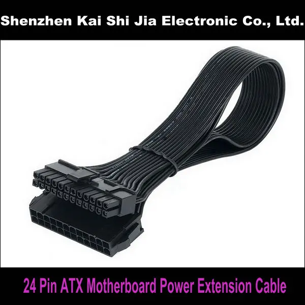 Новый 12 дюймовый черный ATX 24 контактный блок питания Мама папа Удлинительный