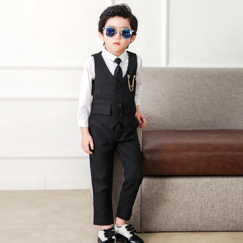 

2019 Baby Boy Suit Wedding Suits for Boys Tuxedo Set Gentleman Wedding Suits Kids Boys Dresses Formal Suits(Vest+Shirt+Pant)