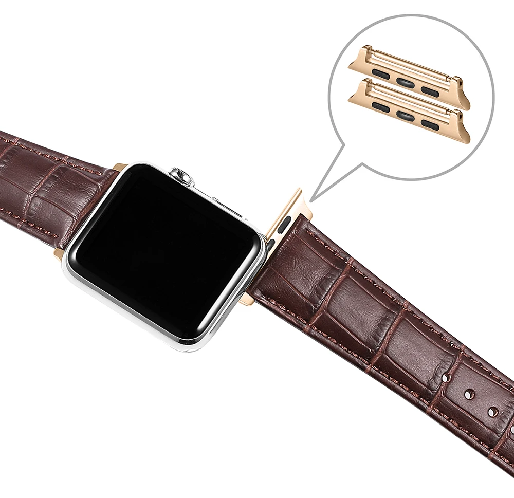 CHIMAERA для наручных часов Apple Watch, версии чёрный; коричневый ремешок для часов застежка-бабочка адаптер 38 мм 42 мм/40 мм 44 мм для наручных часов iWatch серии 4 3 2 1