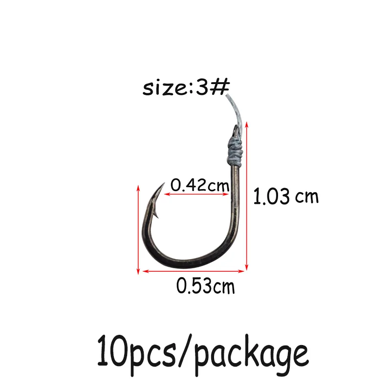 10 шт./пакет Iseama Circle Carp Eyed рыболовный крючок Размеры 1 2 3 4 5 6 7 8 9, 10, 11, 12, 13 лет, кольцо глаз японский высокоуглеродистой стали рыболовный крючок - Цвет: SIZE 3