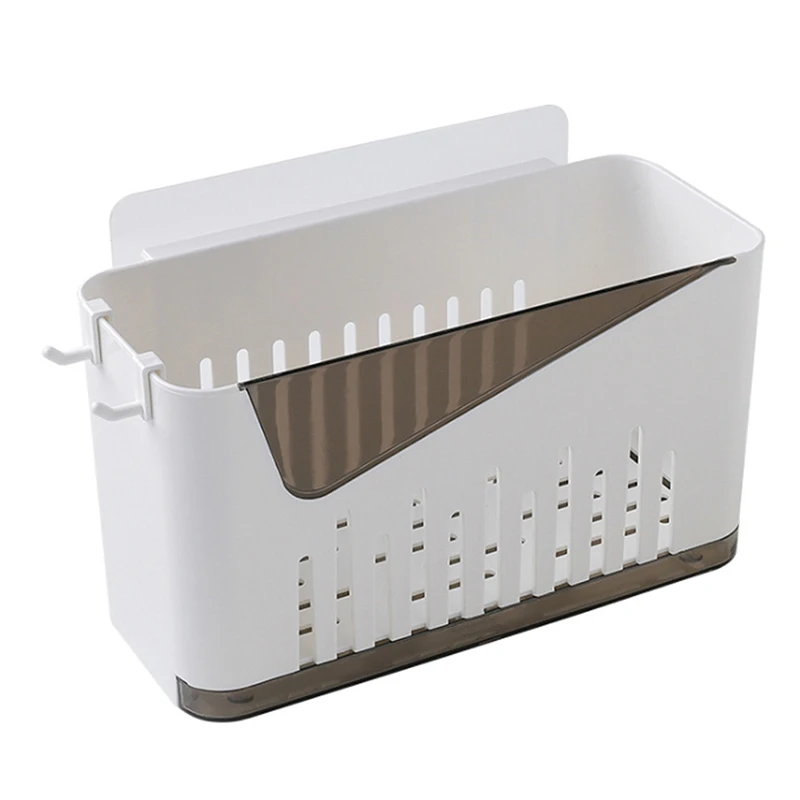 High Punch-Free Bathroom Shelf Plastic Toilet Bathroom Vanity Wall Hanging Bathroom Storage Rack Basket No Trace Stickers - Цвет: High