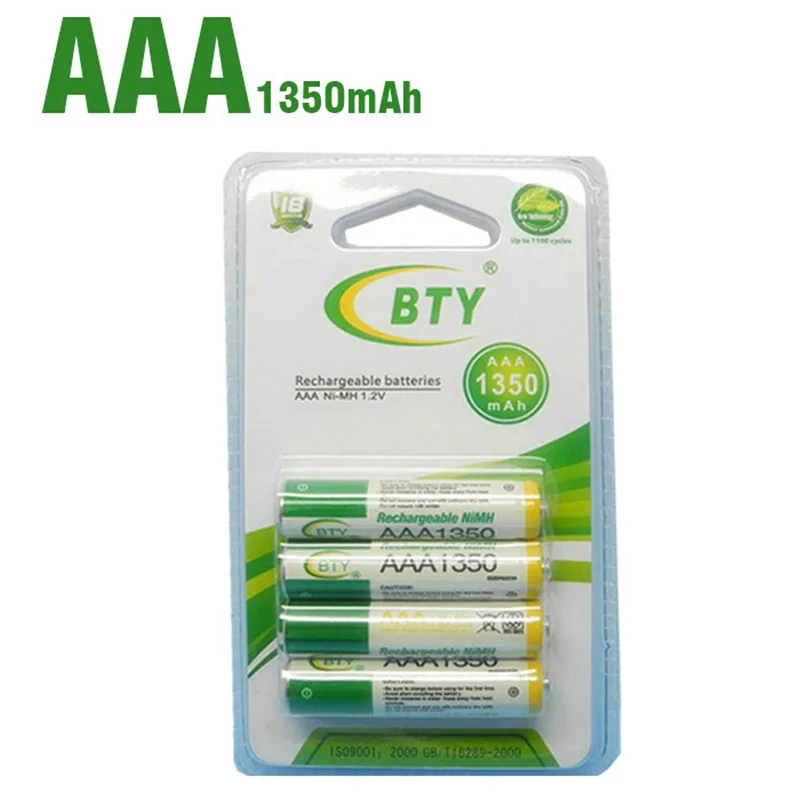 Оригинальный перезаряжаемый аккумулятор 4 шт./лот BTY AAA Ni MH 1 2 в 1350 мАч для
