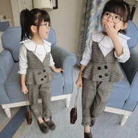 special offer 2021 spring summer girls plaid suit female baby kid vest coat pants clothes twinset childrens clothing set x348
