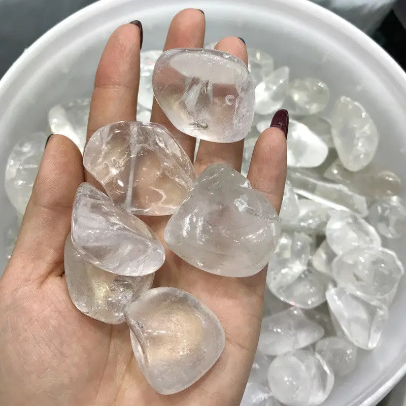 Белый кристаллический кварц большая Потертость искусственное исцеление