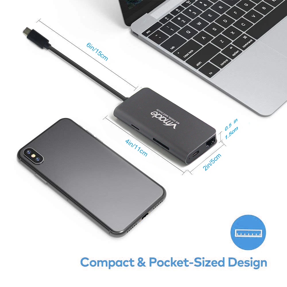 Vmade 8 в 1 USB 3 0 хаб-конвертер 5 Гбит/с RJ45 SD TF карта чтения C адаптер для Apple MacBook Galaxy huawei
