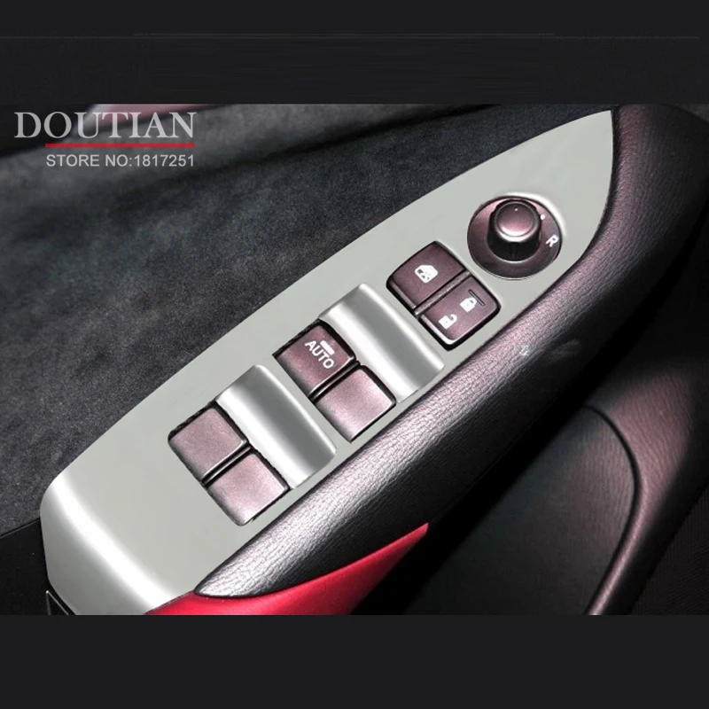 

4PCS/Set ABS Inner Door Armrest Window Lift Switch Button Cover Trim For Mazda CX-3 CX3 2018 Car Accessories