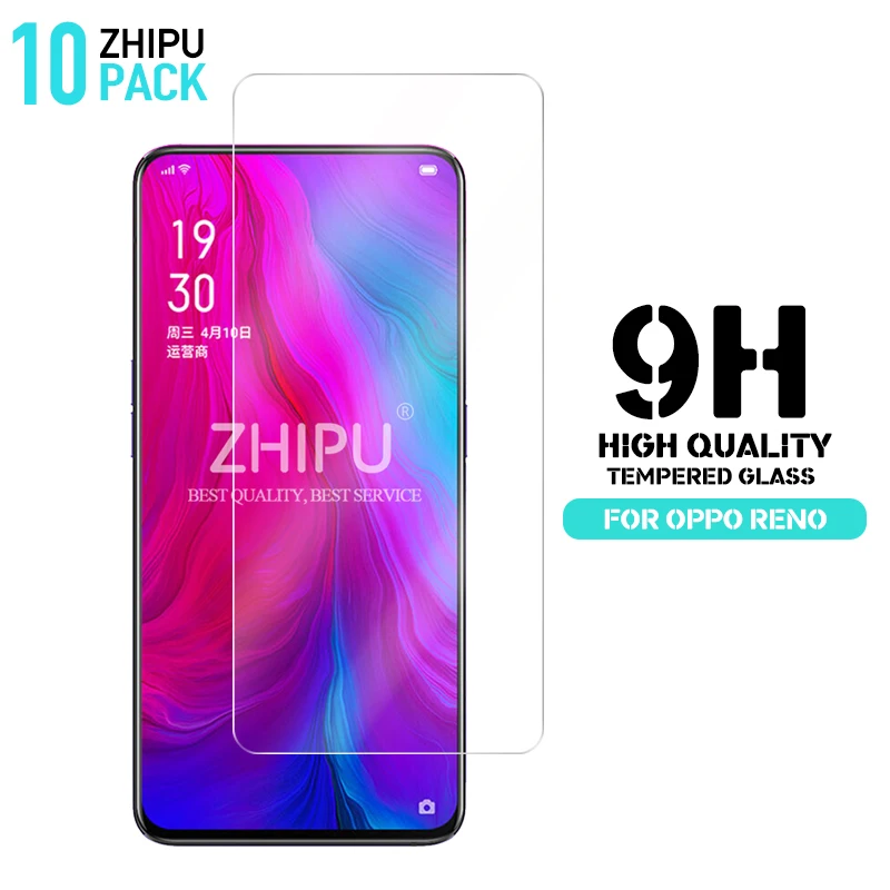10 шт. закаленное стекло для Oppo Reno протектор экрана 2.5D 9H Премиум Закаленное 6 4