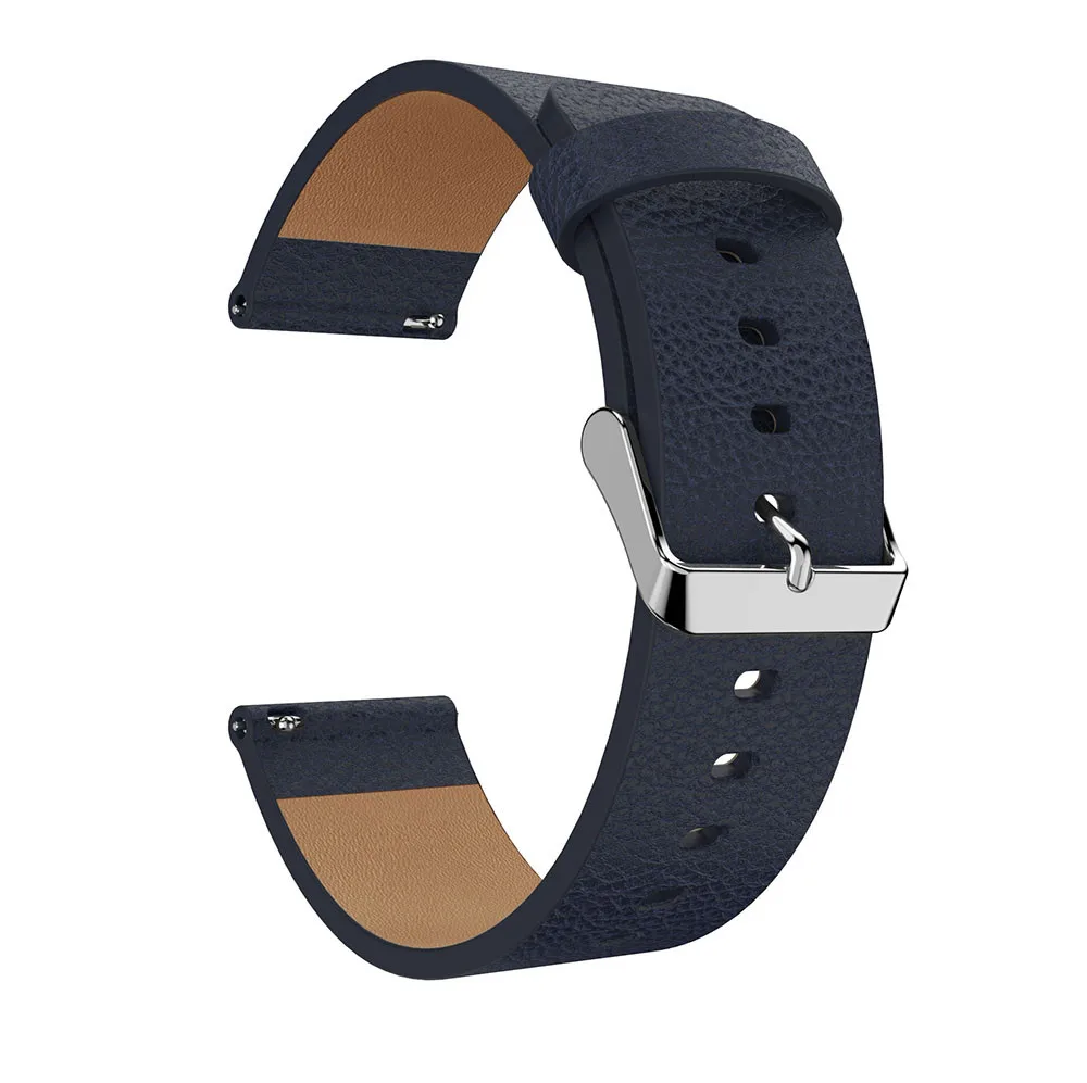 Midnight blue Классический ремешок из натуральной кожи для Fitbit Versa Lite Edition кожаный сменный браслет наручных часов браслет ремень Versa 22 мм - Цвет ремешка: Midnight blue