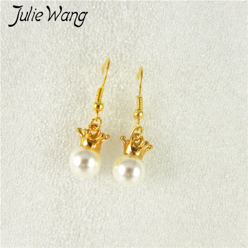 Julie Wang 1 пар/упак. золотые + молочно белые ABS цинковый сплав имитация жемчуга Корона