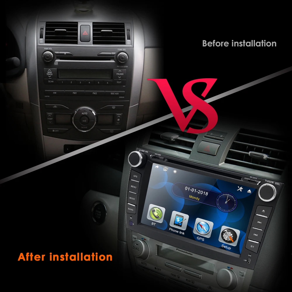 8 дюймов Автомобильный dvd-плеер для Toyota Corolla 2007 2008 2009 2010 2011 Bluetooth gps навигация радио карта+ камера BT