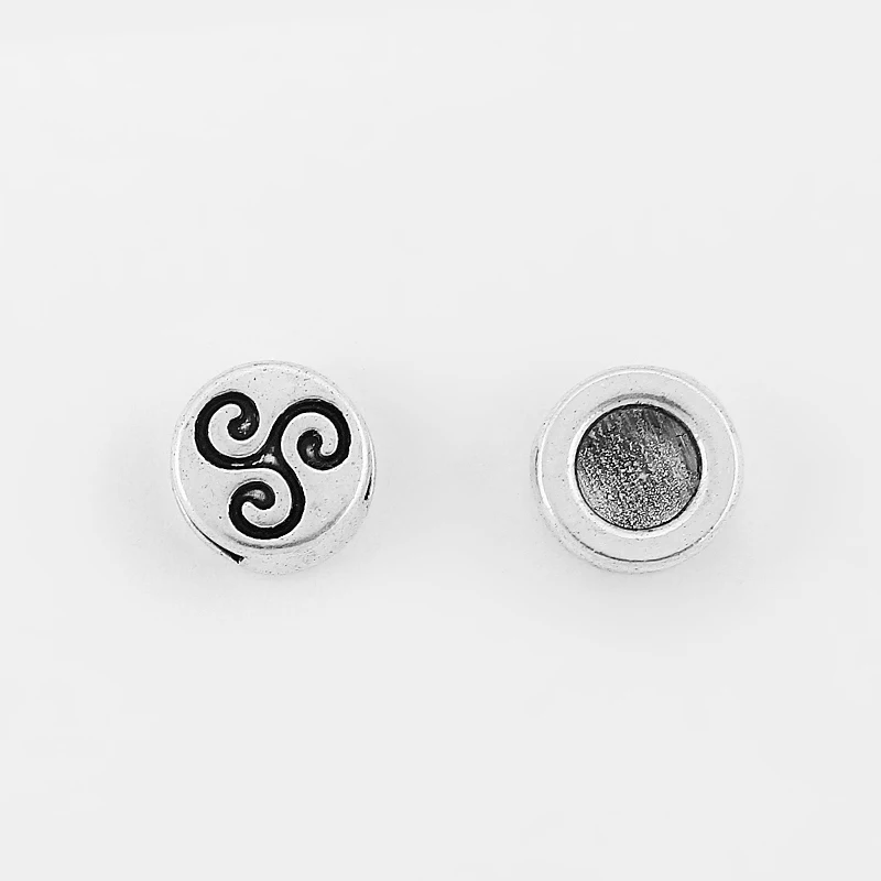 20 шт. резной кельтский Triskelion Triskele Druid 5x2 мм плоский слайдер разделитель бусины