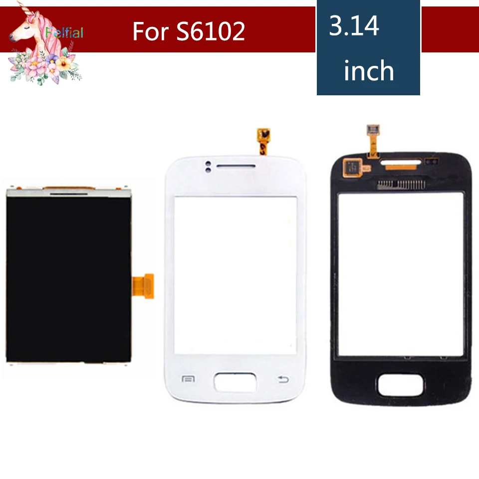 

3.14" For Samsung Galaxy Y Duos S6102 LCD Display With Touch Screen Digitizer Sensor Replacement