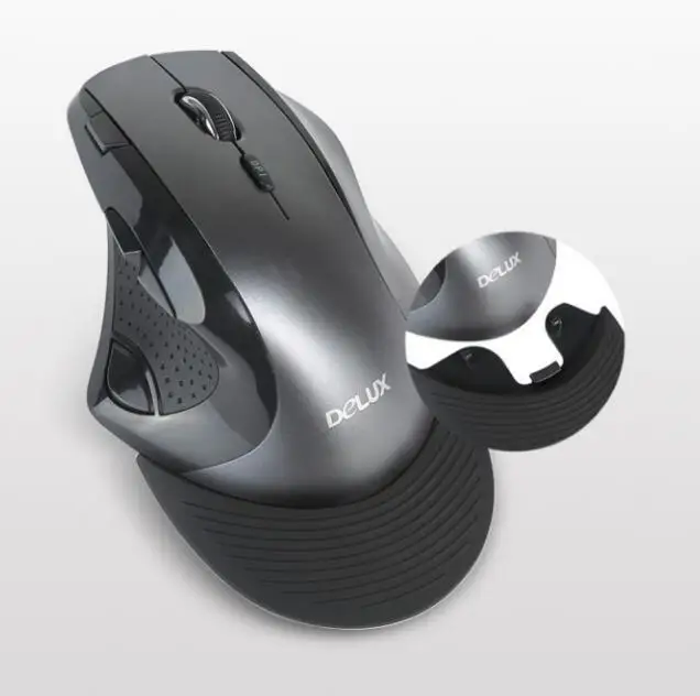 Delux M910GB беспроводная эргономичная компьютерная мышь, 9 Кнопок, вертикальная компьютерная игровая мышь Mause, Usb мышь со съемной подставкой для рук для ноутбука