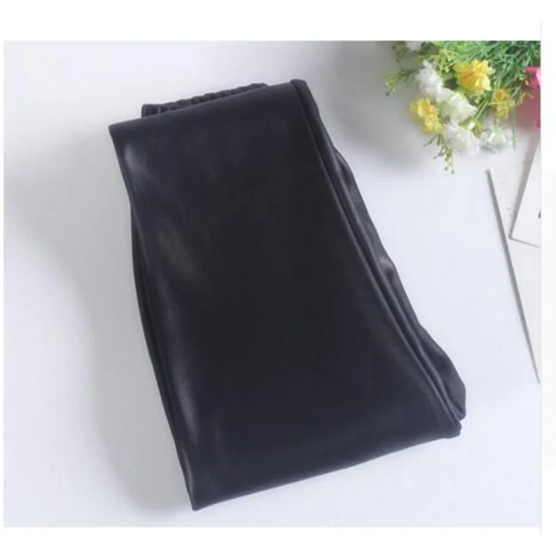 Детские штаны Детская одежда Кожаные двойные леггинсы с бархатом для девочек