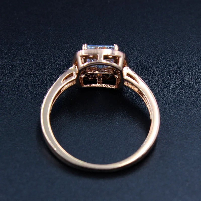 Классические Свадебные Кольца принцессы 1.25ct CZ Stone для женщин цвета розового