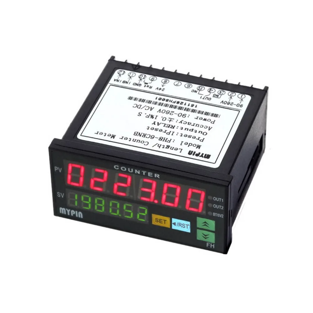 Многофункциональный 6 цифровой светодиодный дисплей счетчик 90 ~ 265 V AC/DC