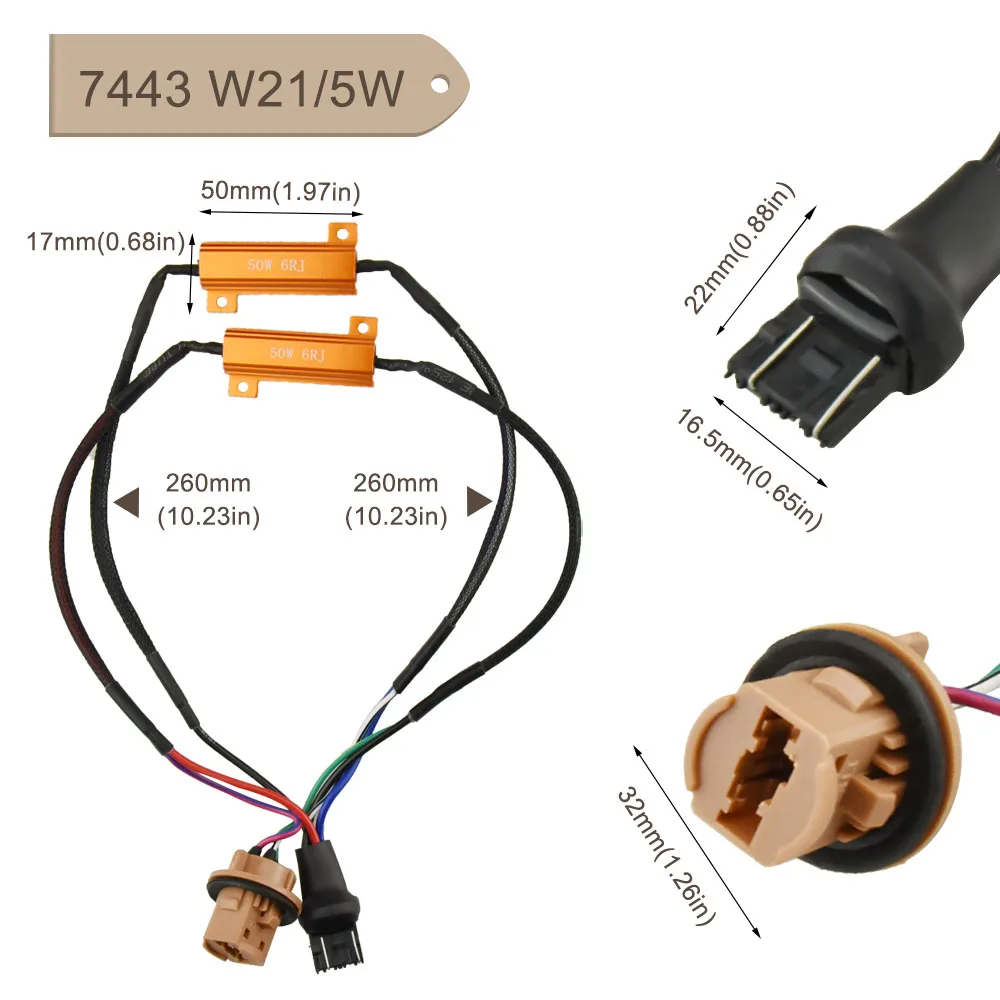 Canbus Error Free BA15S 1156 1157 3157 7443 7440 нагрузочный резистор для Светодиодный светильник Предупреждение декодер компенсатора автомобильный светильник s Аксессуары