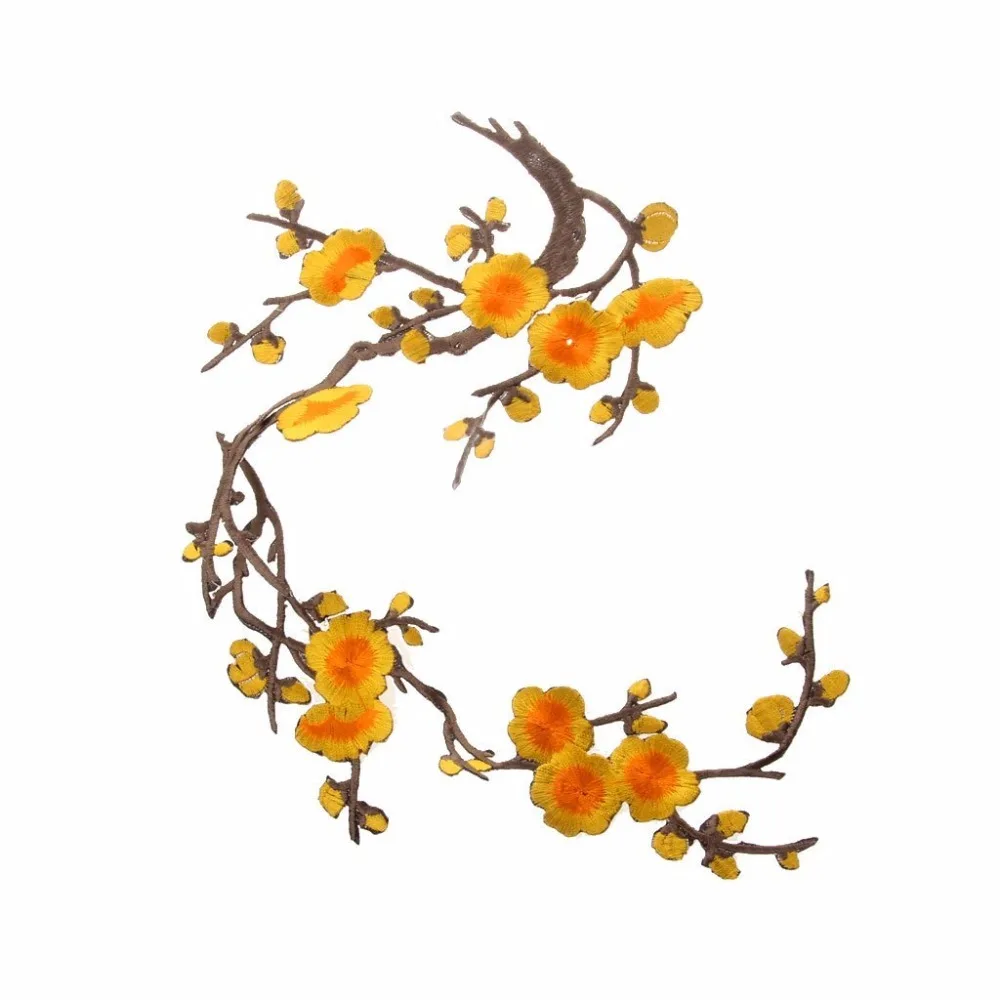 Новое поступление 1 шт. азиатские Цветочные вышитые аппликации с помощью утюга