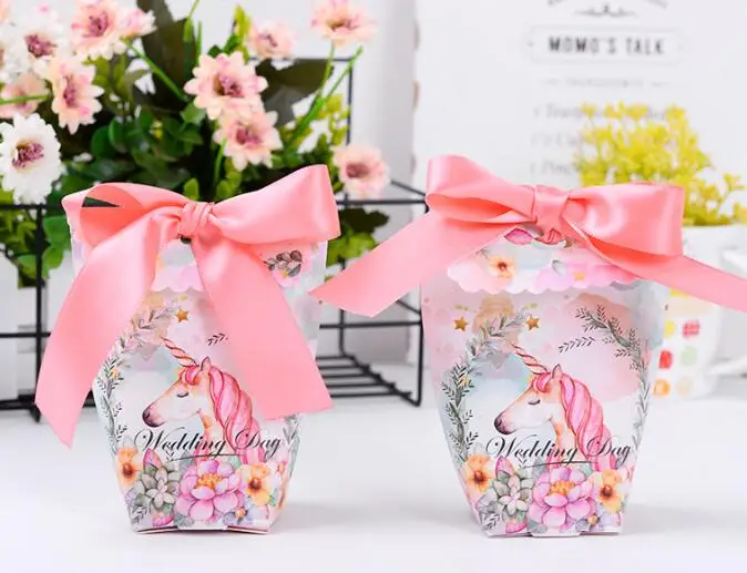 50 шт сумка с единорогом розовая лента sweet love на день рождения вечерние baby shower