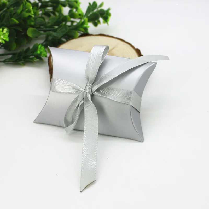 10 шт./лот Лента Свадебные сувениры коробки для конфет золотой или серебряный цвет
