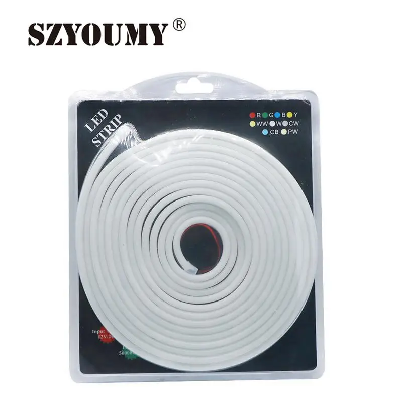 SZYOUMY 100 Набор мини светодиодная неоновая гибкая лента SMD2835 120 светодиодов/м 12В IP65