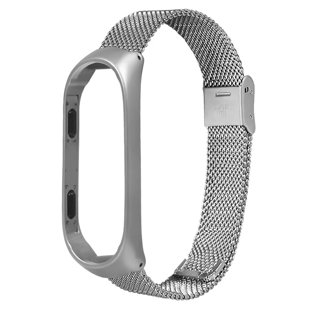 Ремешок для смарт часов Xiaomi Mi Band 3 сменный Браслет Миланская петля из нержавеющей