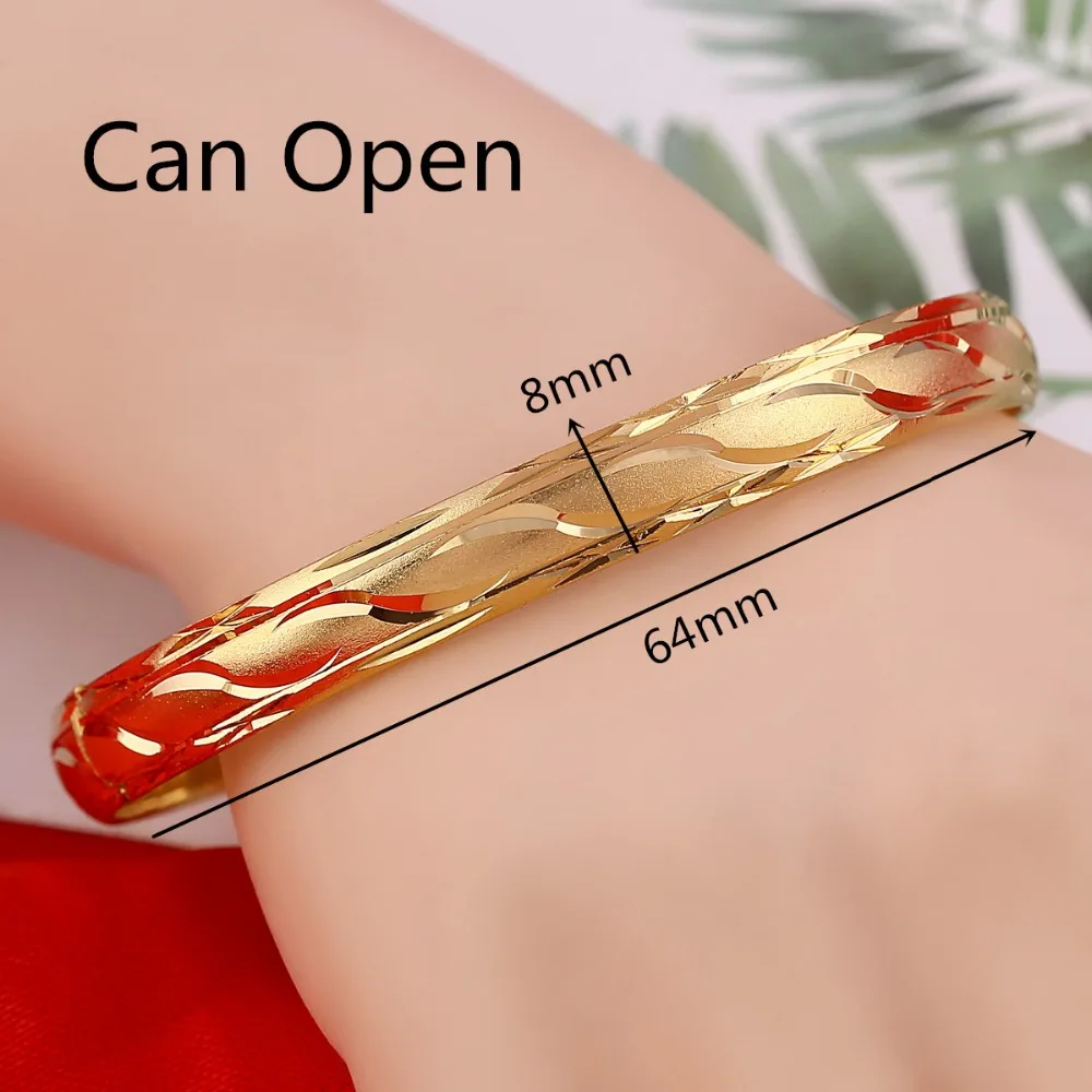 Широкий золотой браслет для женщин подарок золотое украшение цельный | Украшения