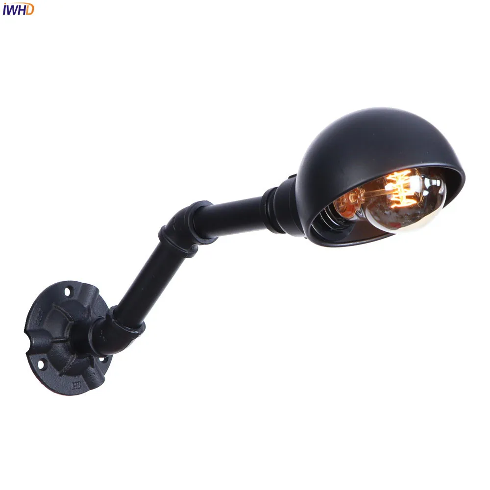 IWHD американская железная винтажная настенная лампа домашнее освещение лофт