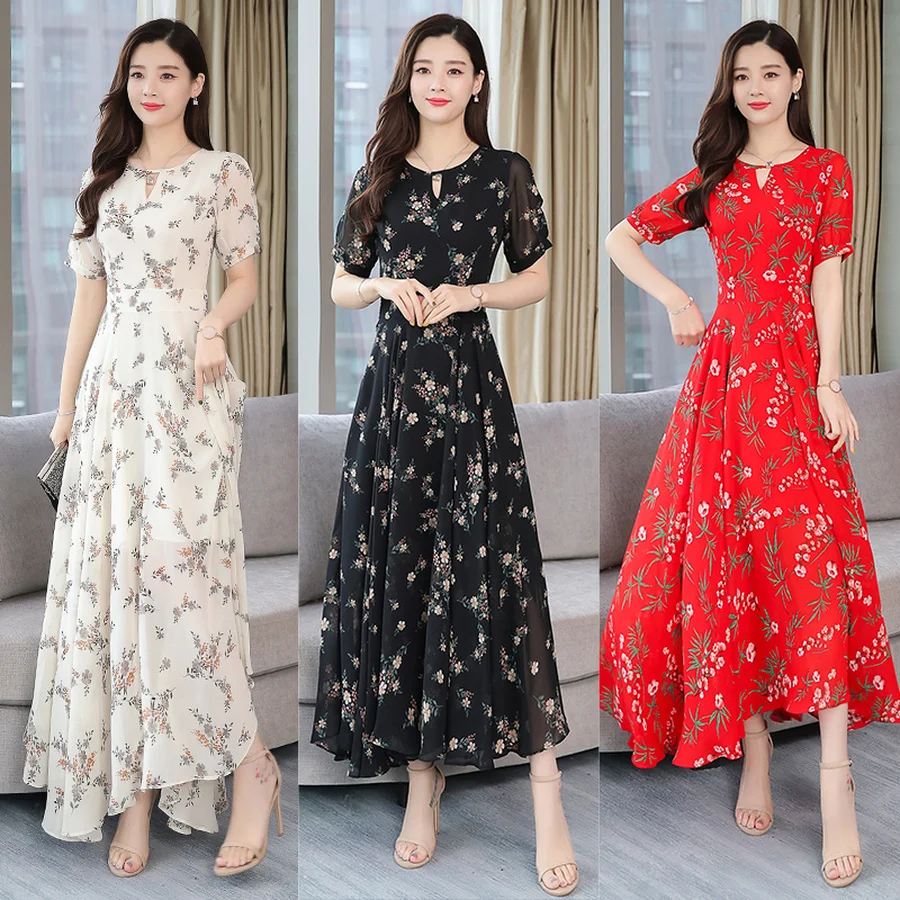 2020 Цветочные шифоновые пляжные платья для отдыха летние винтажные 4XL размера