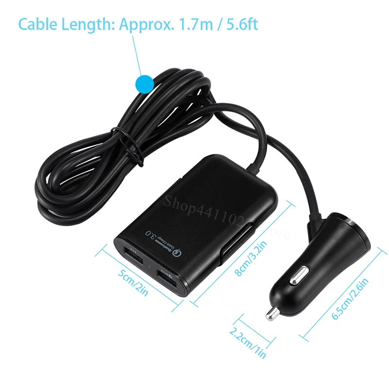 Быстрое Автомобильное зарядное устройство с 4 USB портами QC 3 0 аксессуары наклейки