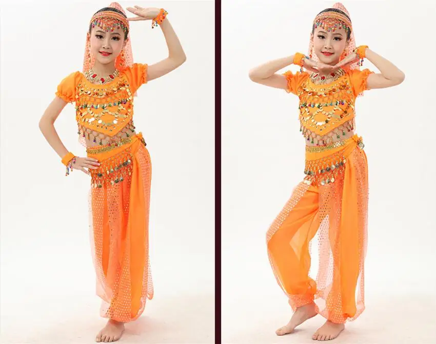 Новое поступление детская одежда для танца живота девочек костюм индийских