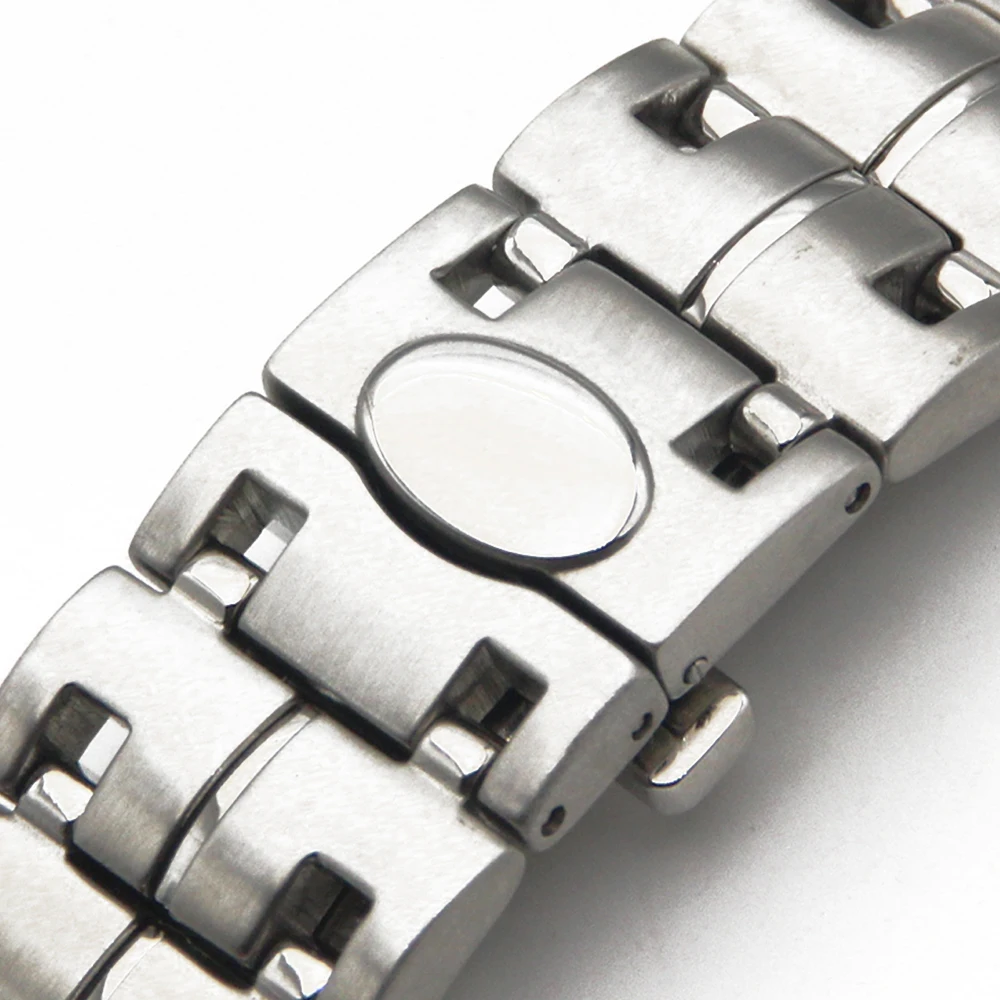 Браслет для часов из нержавеющей стали с выпуклым концом особый серебристый