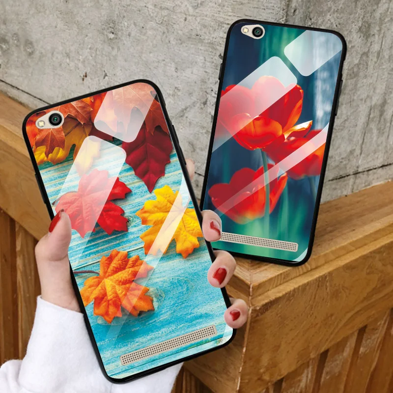 Для Redmi 5A бабочка стеклянный чехол для 6A ТПУ задняя крышка оболочка 7A закаленное