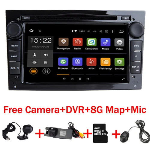 Черный " HD 1024X600 Android 7,1 автомобильный DVD gps навигатор для Opel Astra Vectra Antara Zafira Wifi 3g BT Радио USB SD камера+ DVR - Цвет: Черный