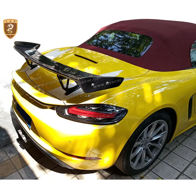Для 16 Up Cayman & Boxster GT4 стиль карбоновое волокно Задняя Крышка багажника крыло