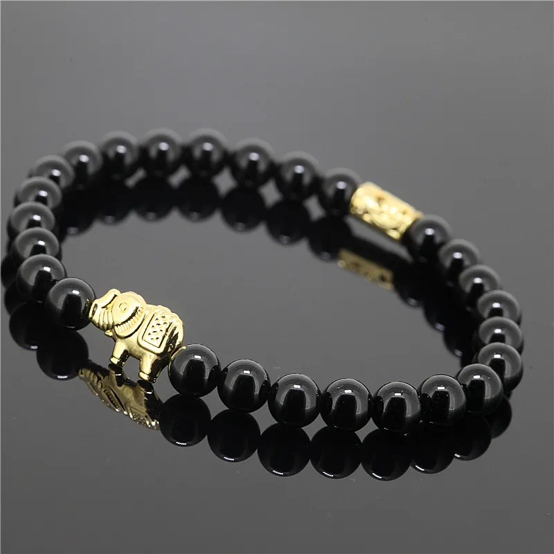 Лидер продаж Модные женские ювелирные изделия 6 мм бусины из черного оникса