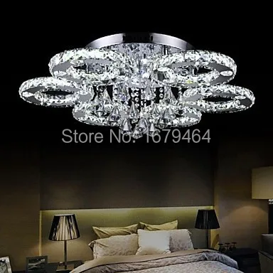

Modern Led Flush Mount 6 Light Transparent Crystal Stainless Steel 110-240V