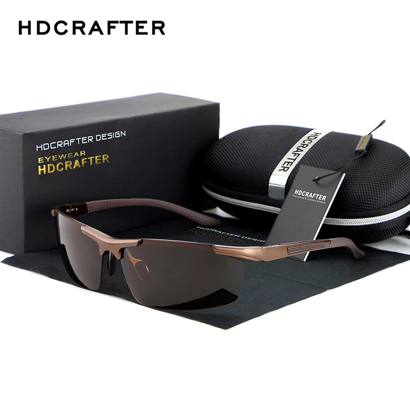 HDCRAFTER 2017 Brand Designer polarizing Man Sunglasses wqolutepce Driving Mg Al half frames glasses goggles Oculos Gafas De Sol |