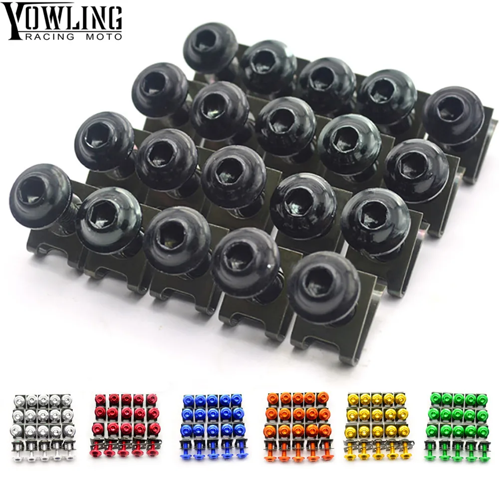 

Motorcycle Fairing Bolt Kit Body Fasteners Clip Screws Aluminium For Kawasaki Honda CBR Suzuki GSXR 1000 600 750 SV650 B-KING