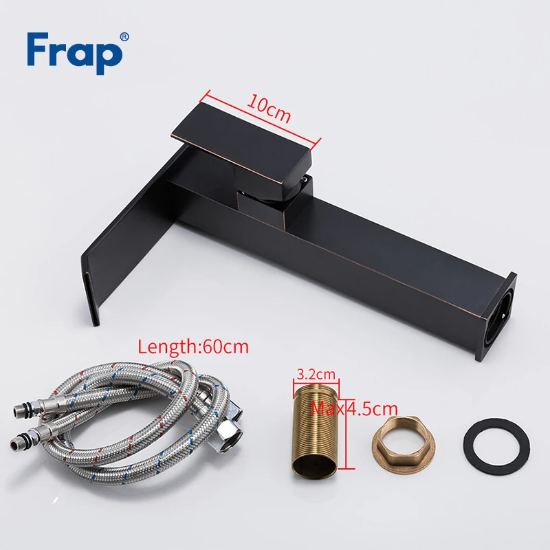 Смеситель для раковины Frap Y10136 черный Однорычажный кран холодной и горячей воды